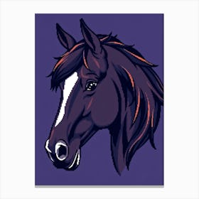 Purple Horse Head Portrait Canvas Print