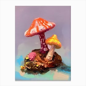 Mushrooms Oil Painting 3 Canvas Print