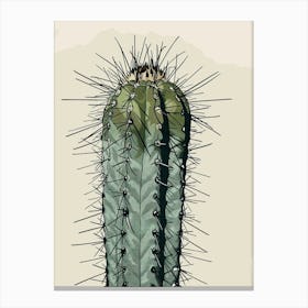 Bishops Cap Cactus Minimalist Abstract Illustration 3 Canvas Print