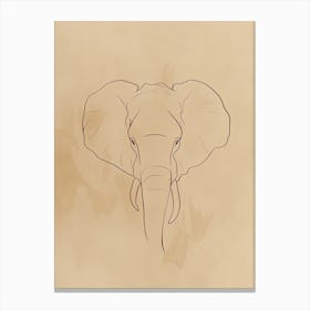 Elephant - Boho, Line Art 2 Canvas Print