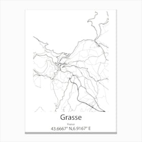 Grasse,France Minimalist Map Canvas Print