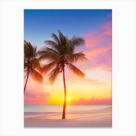 Sunset on a Tropical Beach 8 Canvas Print