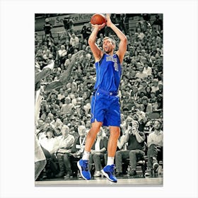 Dirk Nowitzki Of The Dallas Mavericks Shoots The Ball Against The Phoenix Suns Canvas Print