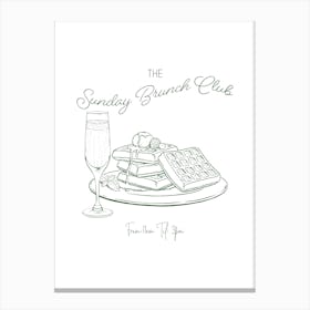 The Sunday Brunch Club - Green 1 Canvas Print