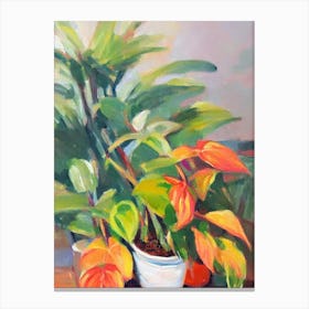 Maranta 3 Impressionist Painting Plant Canvas Print