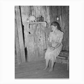 Agricultural Day Laborer Sitting In Corner Of One Room Of Her Two Room Shack Home Near Webbers Falls, Oklahoma Canvas Print