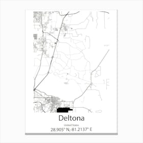 Deltona,United States Minimalist Map Canvas Print