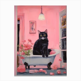 Cat In Bathtub 4 Canvas Print