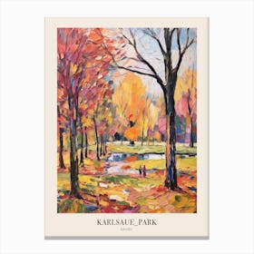 Autumn City Park Painting Karlsaue Park Kassel 1 Poster Canvas Print