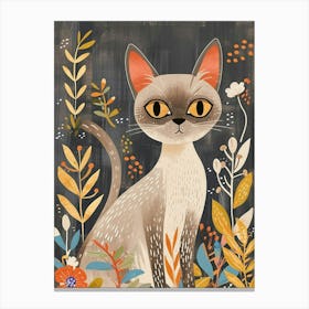 Egyptian Mau Cat Storybook Illustration 1 Canvas Print