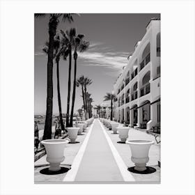 Marbella, Spain, Mediterranean Black And White Photography Analogue 2 Canvas Print