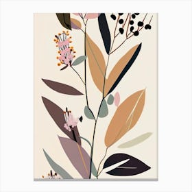 Milkweed Wildflower Modern Muted Colours Canvas Print