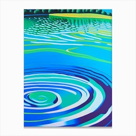 Water Ripples Lake Waterscape Colourful Pop Art 1 Canvas Print