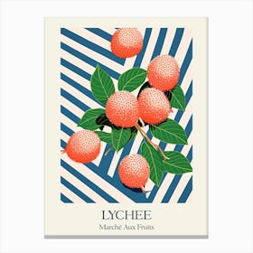 Marche Aux Fruits Lychee Fruit Summer Illustration 4 Canvas Print