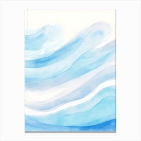 Blue Ocean Wave Watercolor Vertical Composition 133 Canvas Print