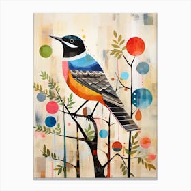 Bird Painting Collage Mockingbird 3 Canvas Print