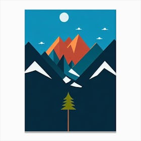 Châtel, France Modern Illustration Skiing Poster Canvas Print