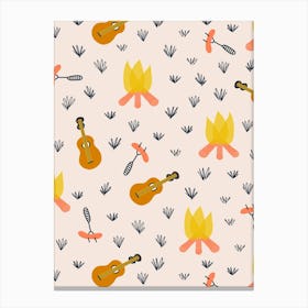 Fireside Songs - Scattered Bonfires, Guitars, and Hot Dogs Canvas Print