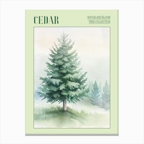 Cedar Tree Atmospheric Watercolour Painting 4 Poster Canvas Print