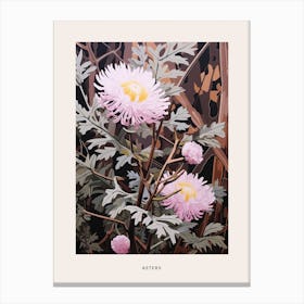 Flower Illustration Asters 6 Poster Canvas Print