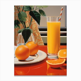 Orange Juice Vintage Cookbook Style 2 Canvas Print