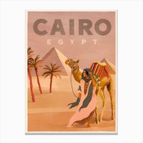 Vintage Travel Cairo Egypt Canvas Print