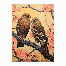 Art Nouveau Birds Poster Golden Eagle 1 Canvas Print