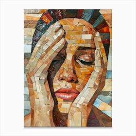 Woman With Her Hands On Her Face 2 Canvas Print