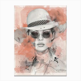 Hat And Sunglasses Canvas Print