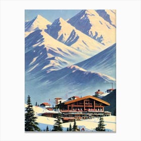 Valle Nevado, Chile Ski Resort Vintage Landscape 1 Skiing Poster Canvas Print