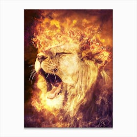 The Fiery Roaring Lion Canvas Print