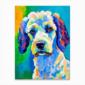 Irish Water Spaniel 2 Fauvist Style dog Canvas Print