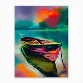 Boat Sunset Oil Painting Canvas Print