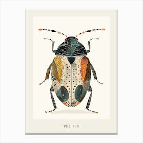 Colourful Insect Illustration Pill Bug 11 Poster Canvas Print
