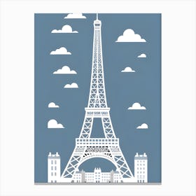 Paris Eiffel Tower Art Canvas Print