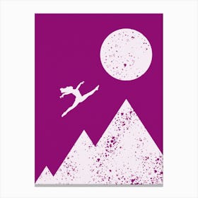 Go To The Moon Purple Jam Background Canvas Print