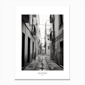 Poster Of Salerno, Italy, Black And White Photo 2 Canvas Print