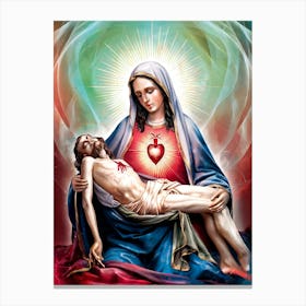 Jesus And Mary Abstract Painting Canvas Print