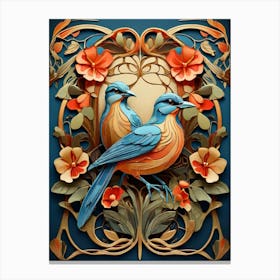 Default Stylized Colorful Design Of Birds In Art Nouveau Style 0 (3) Canvas Print