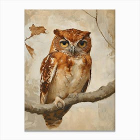 Brown Fish Owl Painting 4 Canvas Print