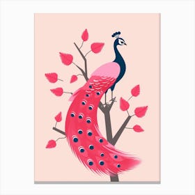 Minimalist Peacock 2 Illustration Canvas Print