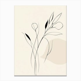 Abstract Line Drawing Of A Flower 1 Canvas Print