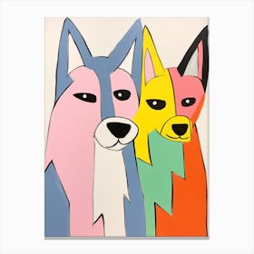 Colourful Kids Animal Art Timber Wolf 3 Canvas Print