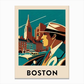 Boston 6 Vintage Travel Poster Canvas Print