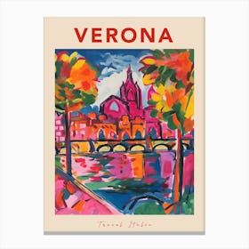 Verona 2 Italia Travel Poster Canvas Print