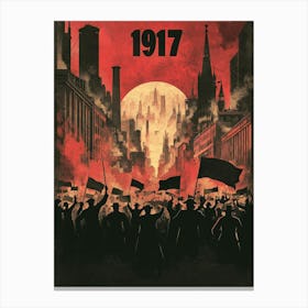 Aihrgdesign A Vintage Political Poster Depicting The Russian 9 Canvas Print