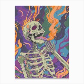 Psychedelic Skeleton 3 Canvas Print