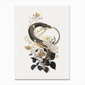 King Brown Snake Gold And Black Canvas Print