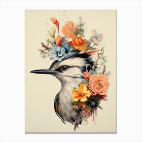 Bird With A Flower Crown Mockingbird 4 Canvas Print