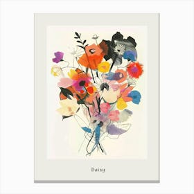 Daisy 1 Collage Flower Bouquet Poster Canvas Print